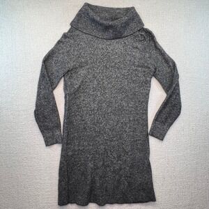 Banana Republic Petite Gray Cable‎ Knit Cowl Neck Sweater Dress Medium